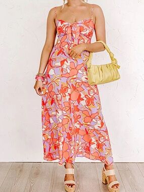 Olivaceous Floral Maxi Dress M Resortwear Vacation Wedding